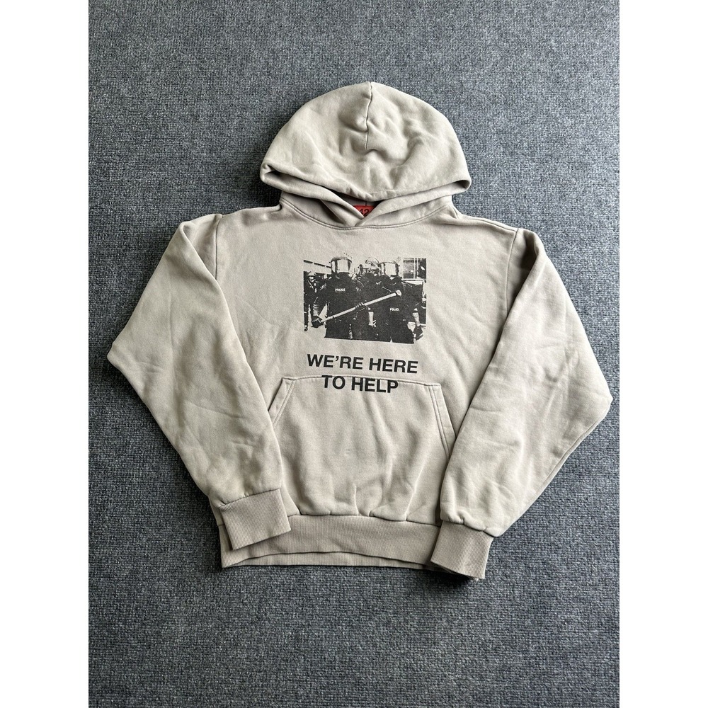 Mens 424 We're Here To Help Graphic Hoodie Made in USA, Size XS